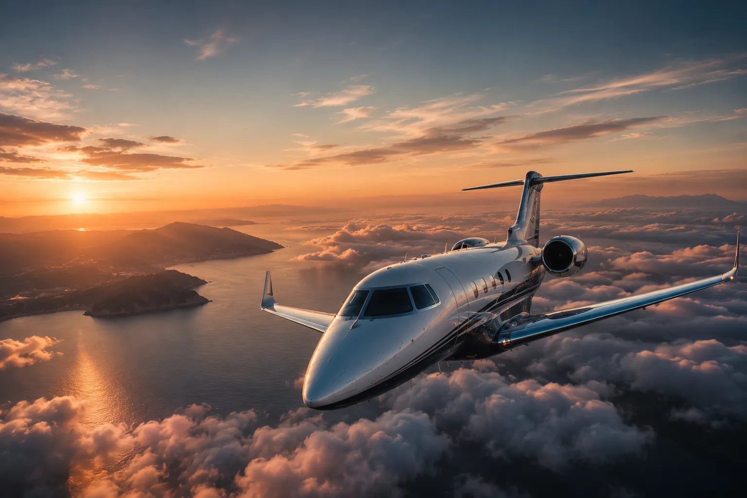 Jet privato in volo — Empty Legs Private Jet Royalty