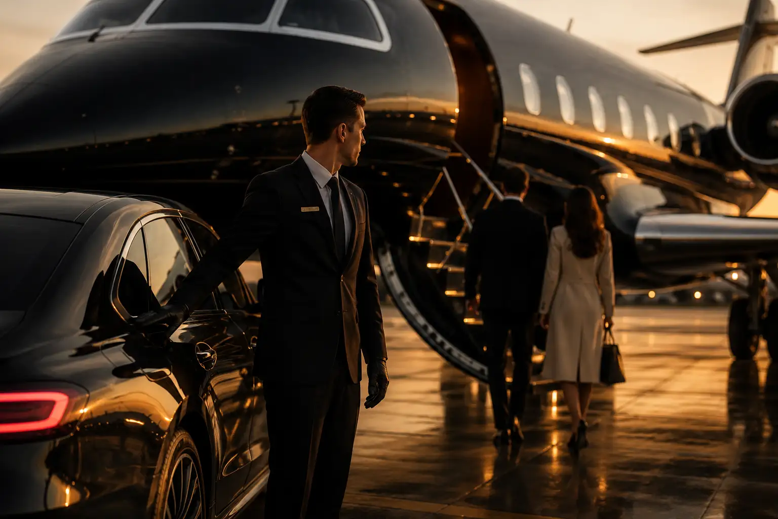 Concierge VIP — transfer privato e imbarco su jet, Private Jet Royalty